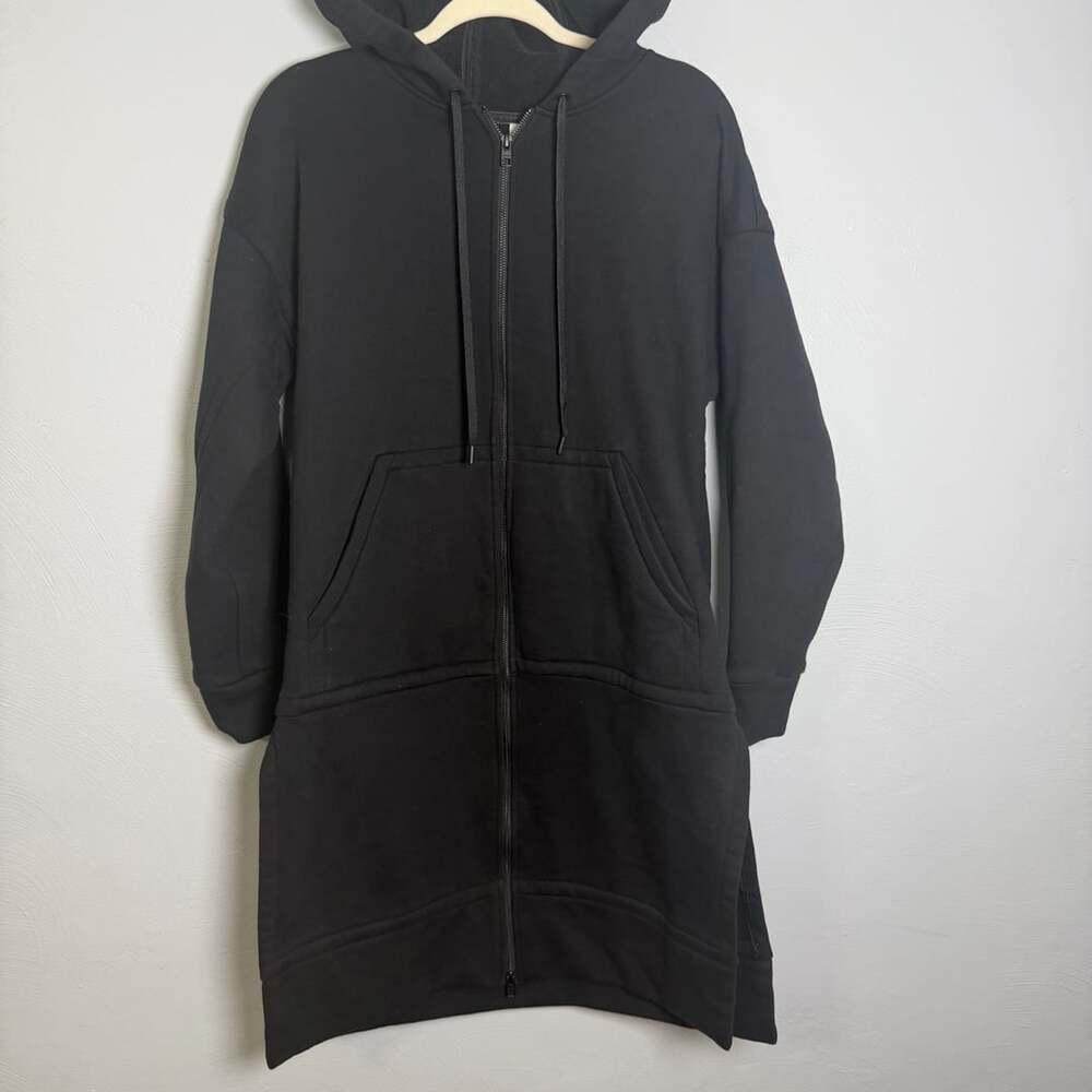 Athleta Tenacity Duster Size S Black Full Zip Hooded Sweatshirt